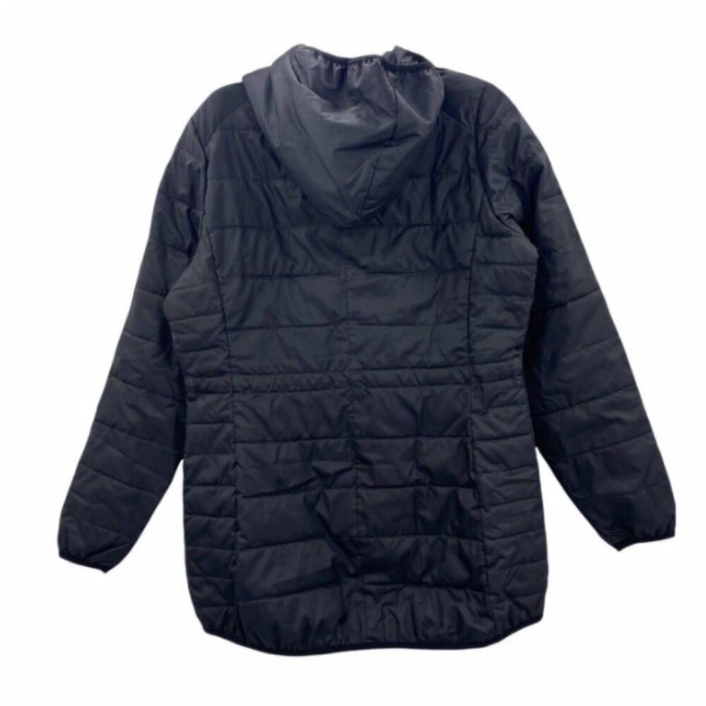 Woolrich Women's Quilted Jacket Black Lightweight Wool-Loft w/ Hood-Size-Medium - Picture 2 of 7